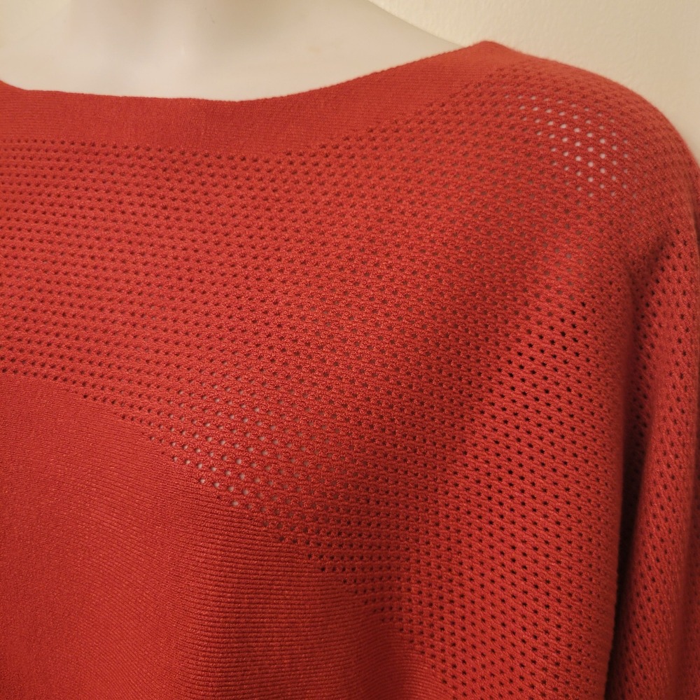 Vila Milano Orange Knit Sweater Batwing Dolman Sleeve Sweater Top XL Earthy - Picture 4 of 7